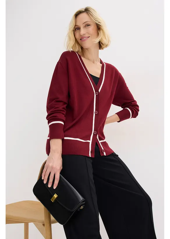 Cardigan med V-hals, bonprix