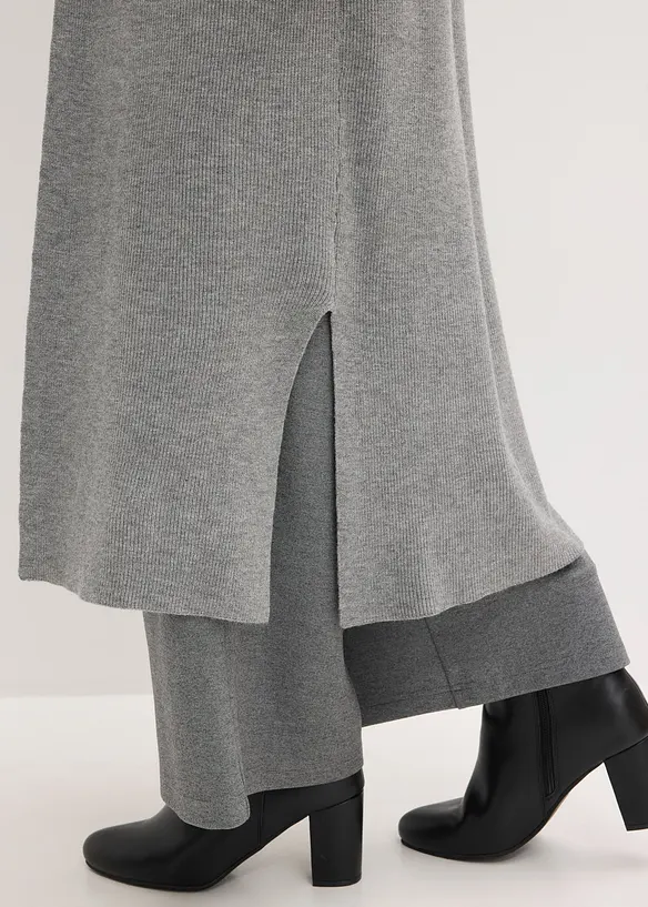 Lang strikkejakke med viskose, bonprix