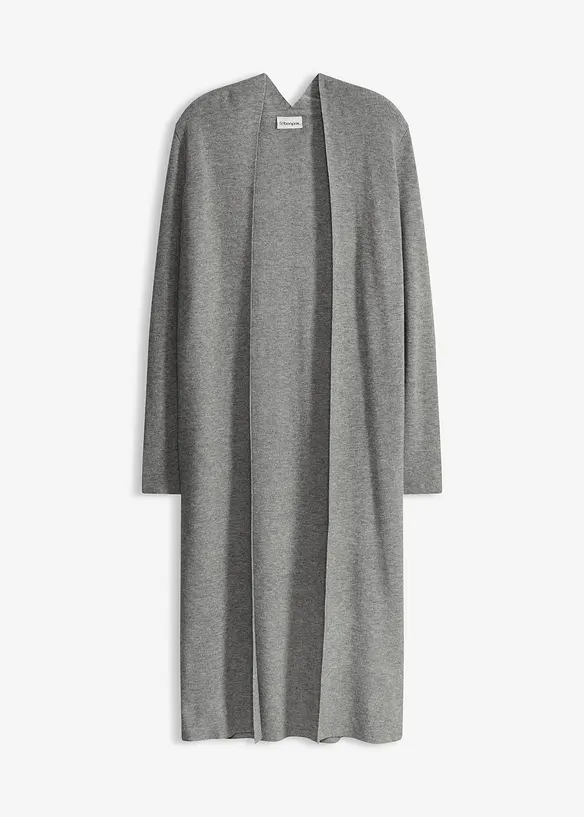 Lang strikkejakke med viskose, bonprix