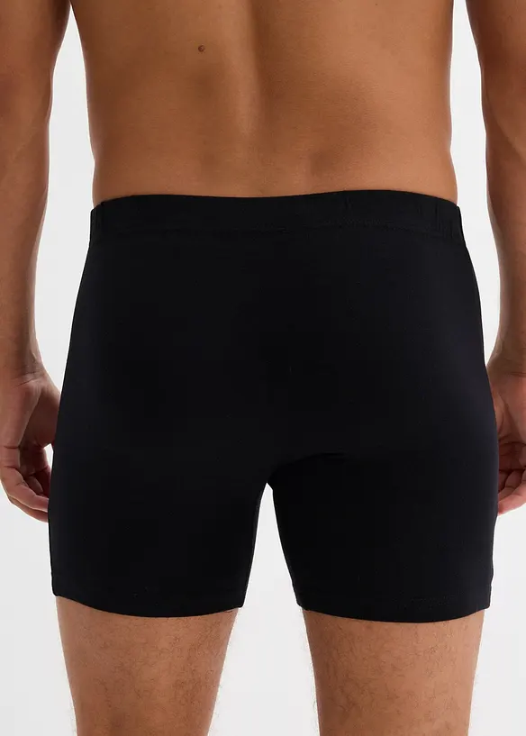 Boksershorts med bomull i ettersittende modell med lange ben (5-pack), bonprix