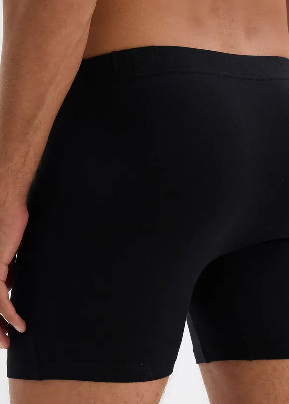 Boksershorts med bomull i ettersittende modell med lange ben (5-pack), bonprix