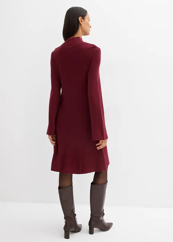 Strikket kjole i viskosemiks og A-fasong, bonprix