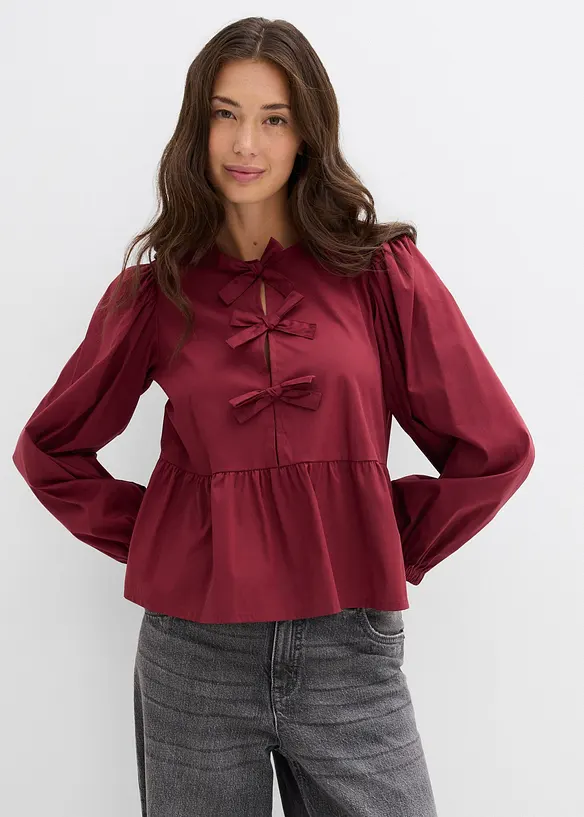 Bluse med sl&oslash;yfedetaljer, bonprix