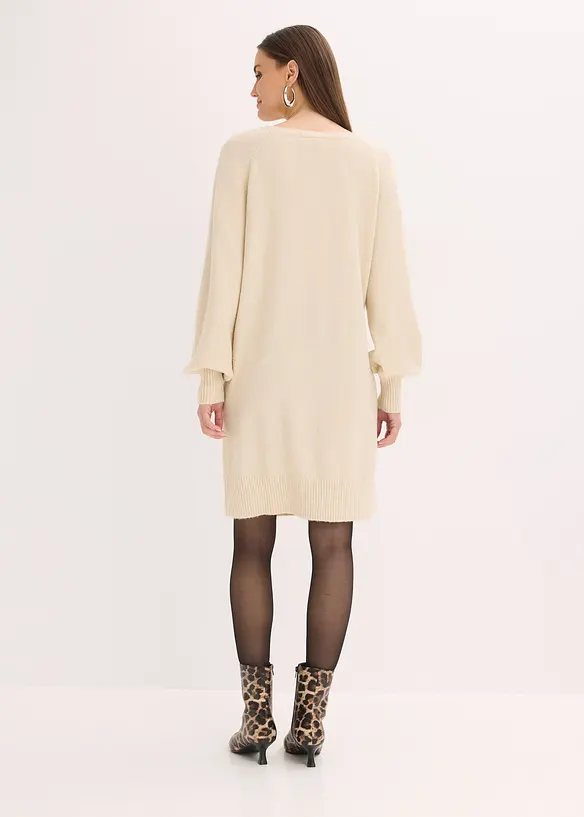 Kort, strikket kjole, bonprix