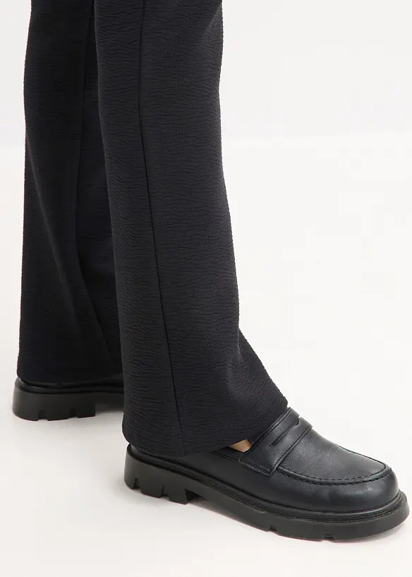 Crinkle bukse i jersey, bonprix