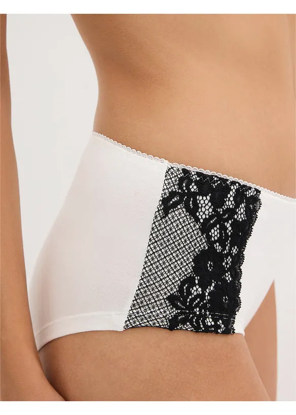 Truse med h&oslash;y midje og &oslash;kologisk bomull (4-pack), bonprix