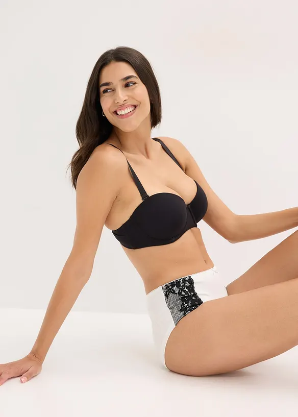 Truse med h&oslash;y midje og &oslash;kologisk bomull (4-pack), bonprix