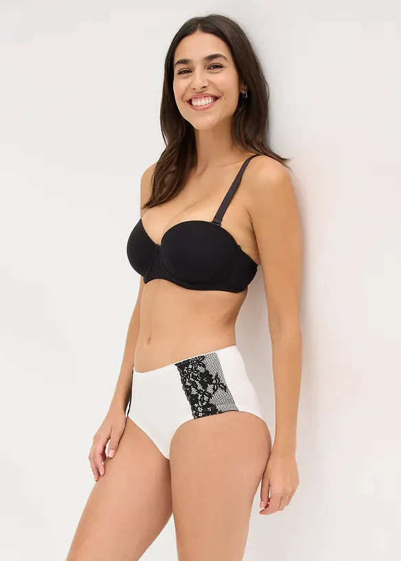 Truse med h&oslash;y midje og &oslash;kologisk bomull (4-pack), bonprix