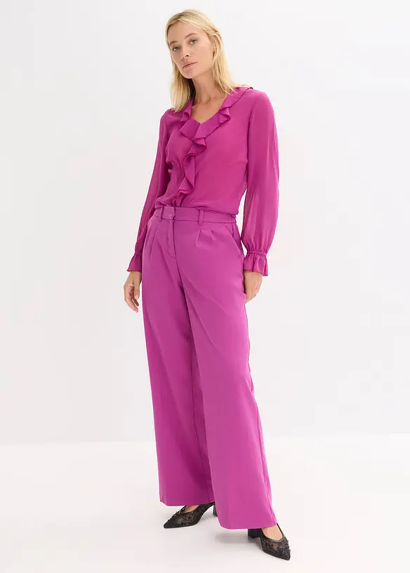 Bluse med volanger, bonprix