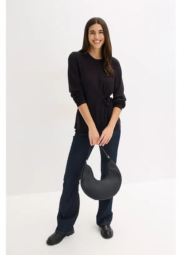 Langermet topp i myk viskosemiks, bonprix