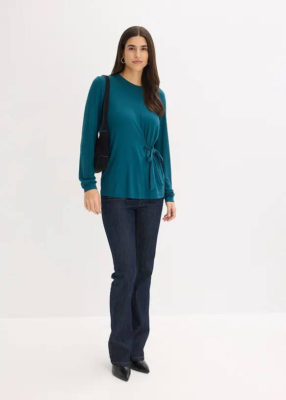 Langermet topp i myk viskosemiks, bonprix