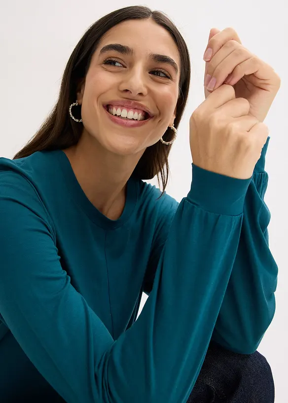 Langermet topp i myk viskosemiks, bonprix