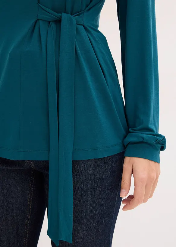 Langermet topp i myk viskosemiks, bonprix