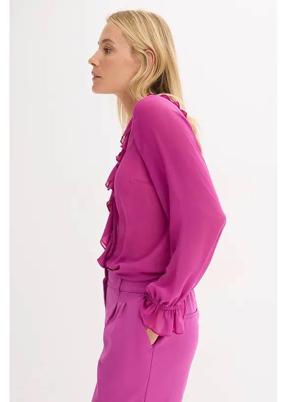 Bluse med volanger, bonprix
