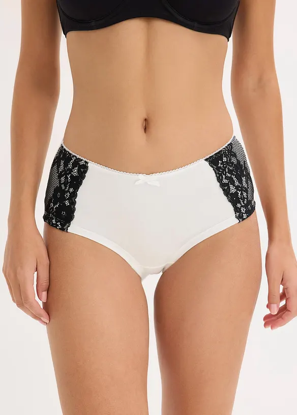 Truse med h&oslash;y midje og &oslash;kologisk bomull (4-pack), bonprix