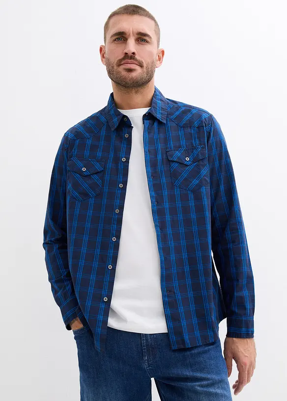 Langermet skjorte i 100% bomull, bonprix