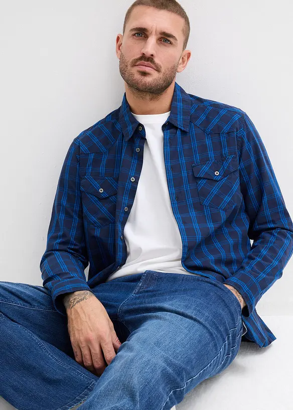 Langermet skjorte i 100% bomull, bonprix