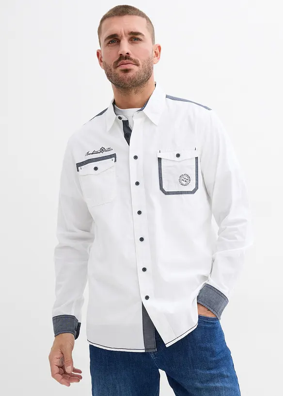 Langermet skjorte i 100% bomull, bonprix