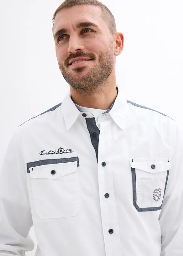 Langermet skjorte i 100% bomull, bonprix