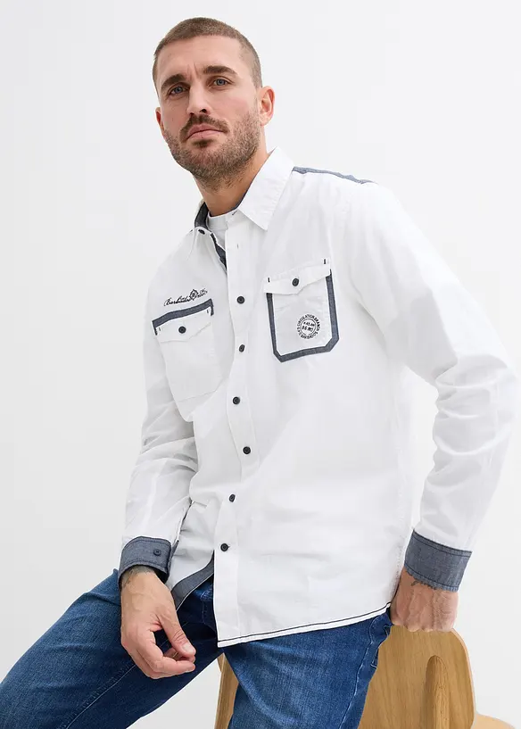 Langermet skjorte i 100% bomull, bonprix