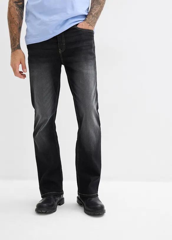 Classic Fit stretch-jeans med komfortlinning, Bootcut, bonprix