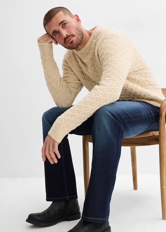 Classic Fit stretch-jeans med komfortlinning, Bootcut, bonprix