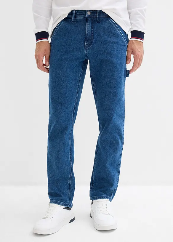 Relaxed fit Carpenter-jeans med komfortlinning, Straight, bonprix