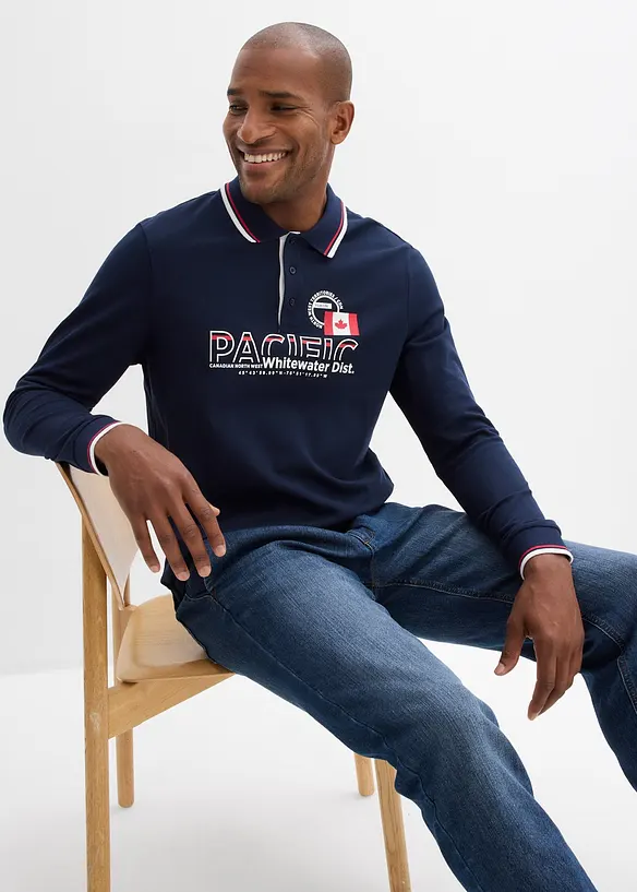 Rugbygenser i 100% &oslash;kologisk bomullspik&eacute;, bonprix