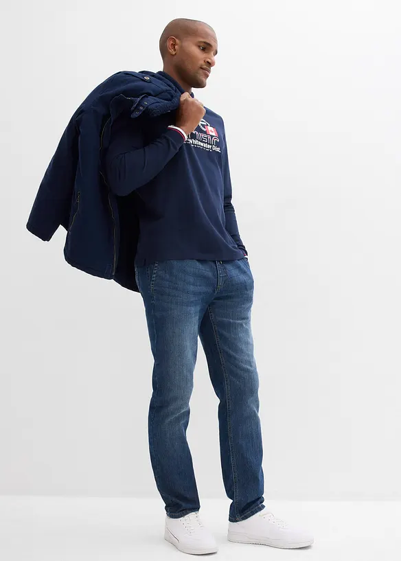 Rugbygenser i 100% &oslash;kologisk bomullspik&eacute;, bonprix