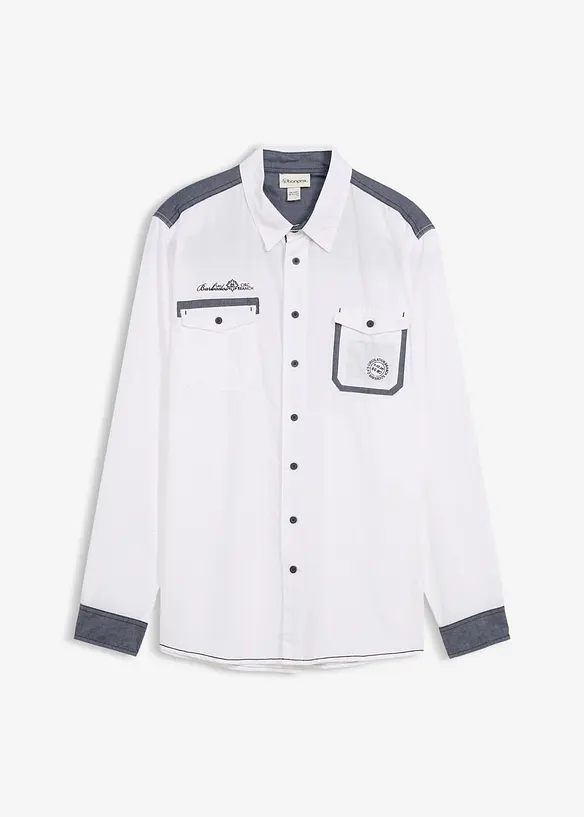 Langermet skjorte i 100% bomull, bonprix