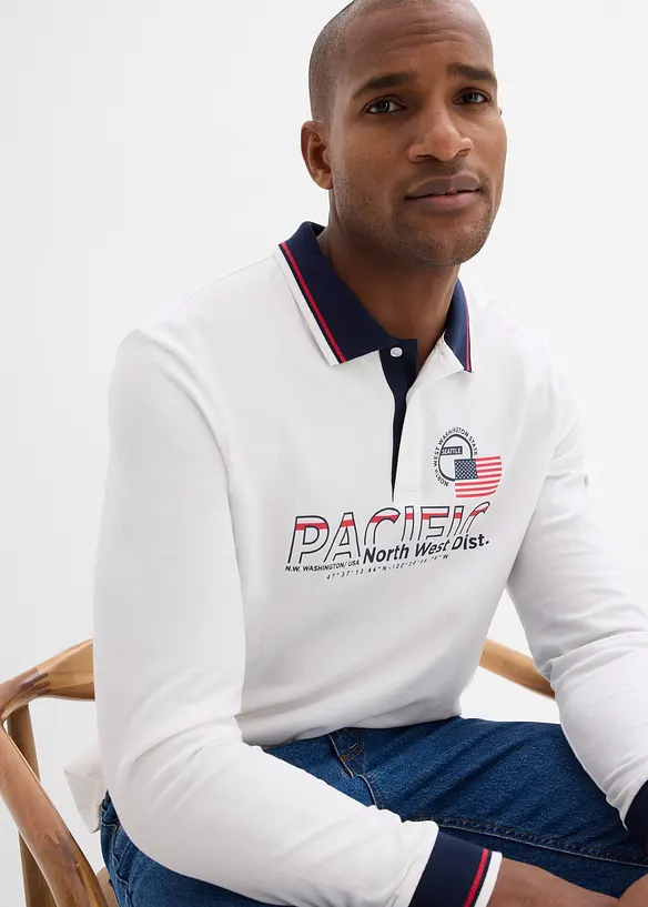 Rugbygenser i 100% &oslash;kologisk bomullspik&eacute;, bonprix