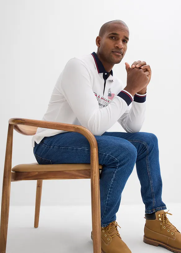 Rugbygenser i 100% &oslash;kologisk bomullspik&eacute;, bonprix