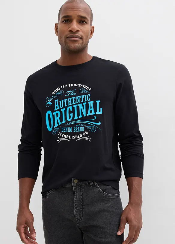 Langermet topp i 100% &oslash;kologisk bomull, bonprix