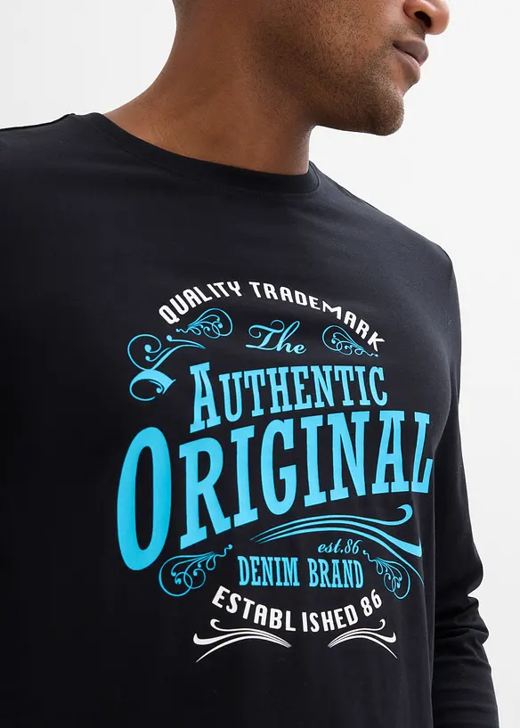 Langermet topp i 100% &oslash;kologisk bomull, bonprix