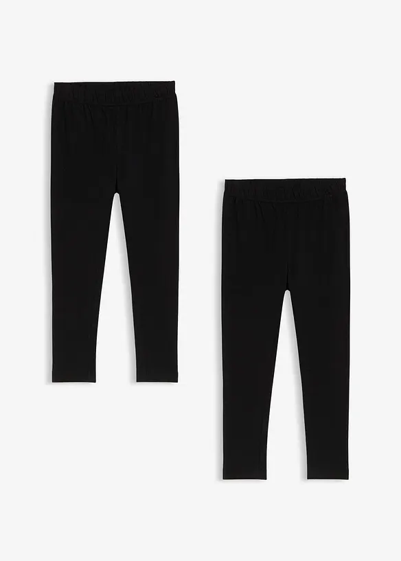 Leggings i elastisk, &oslash;kologisk bomullsmiks (3-pack), bonprix