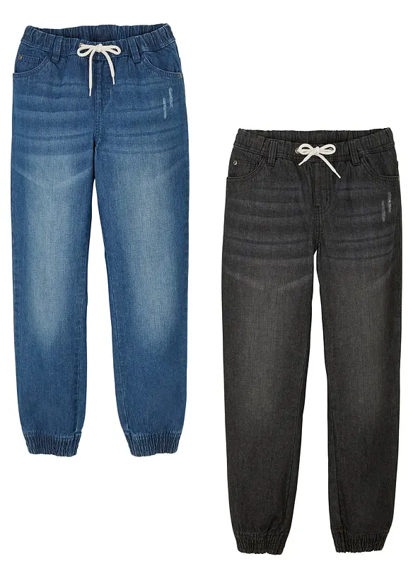 Regular Fit-pull on-jeans med bomull (2-pack), bonprix