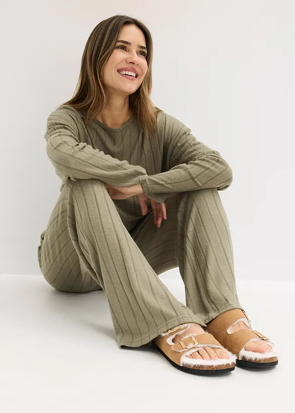 Kosedress i mykt, ribbet materiale, bonprix