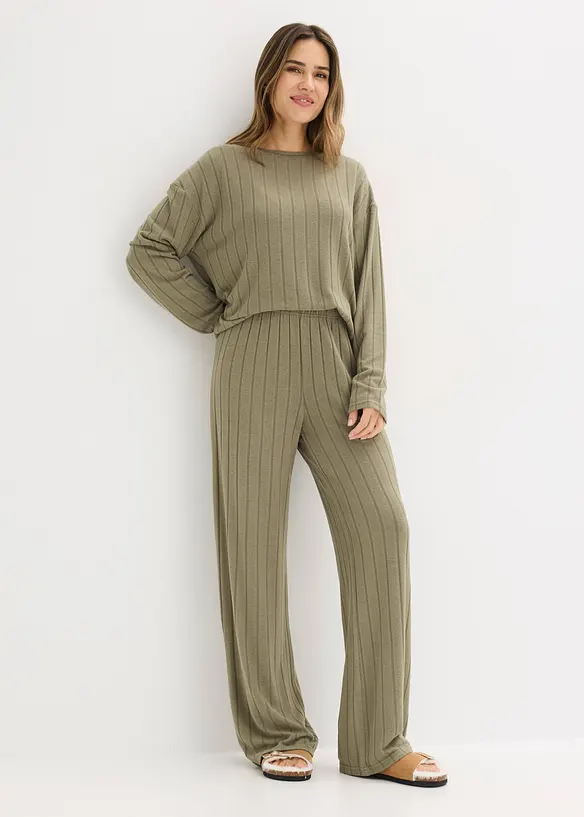 Kosedress i mykt, ribbet materiale, bonprix