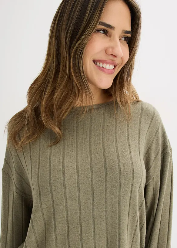 Kosedress i mykt, ribbet materiale, bonprix