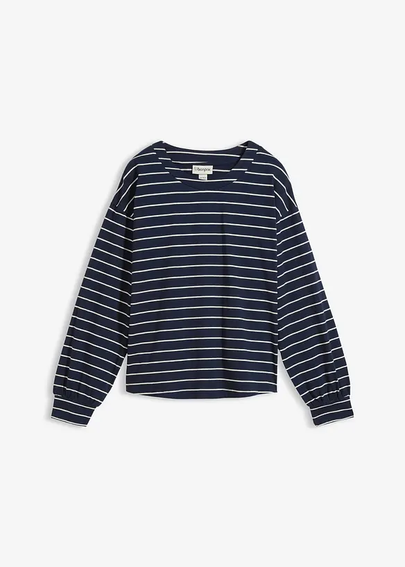 Langermet topp i ren &oslash;kologisk bomull, bonprix