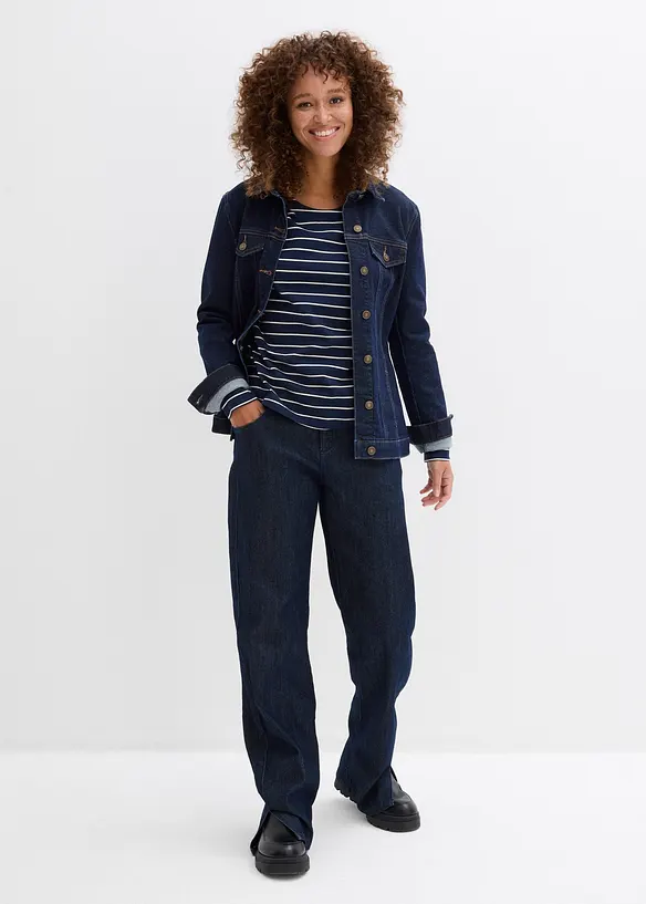 Langermet topp i ren &oslash;kologisk bomull, bonprix