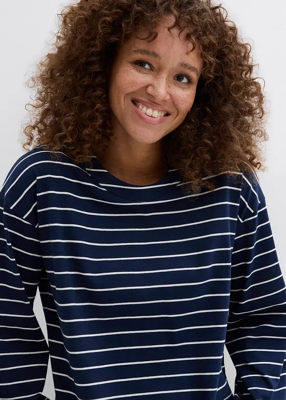 Langermet topp i ren &oslash;kologisk bomull, bonprix