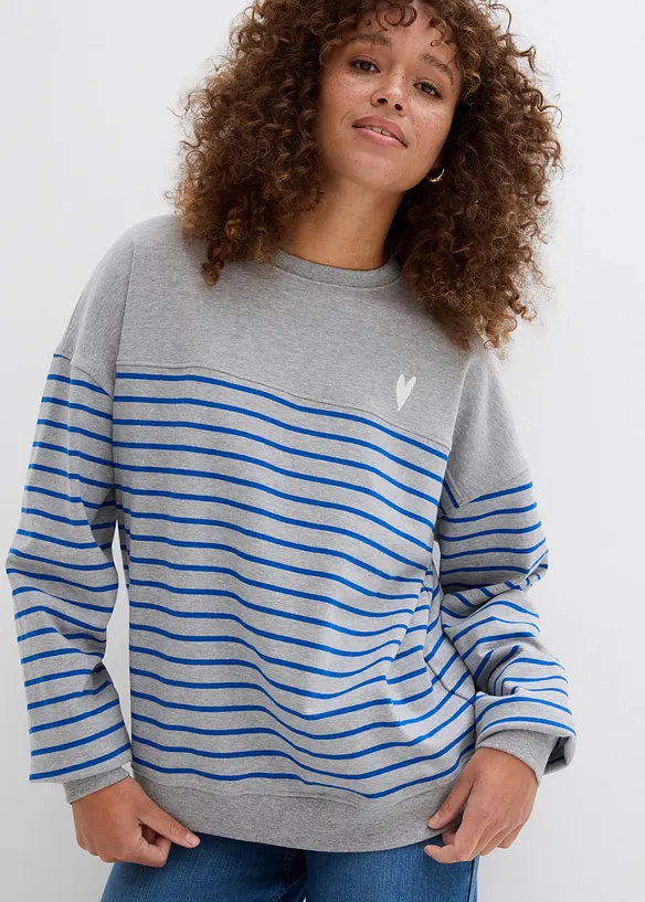 Oversized sweatshirt av bomullsmiks, bonprix