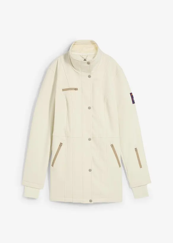Lang softshelljakke med stretch, vannavvisende, bonprix