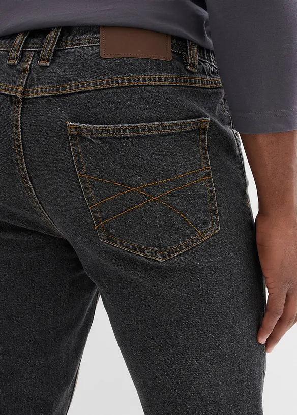 Classic Fit-jeans med linning som er elastisk i sidene, Straight, bonprix