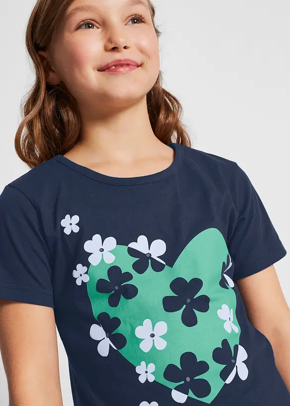 T-shirt til barn (2-pack) av økologisk bomull, bonprix