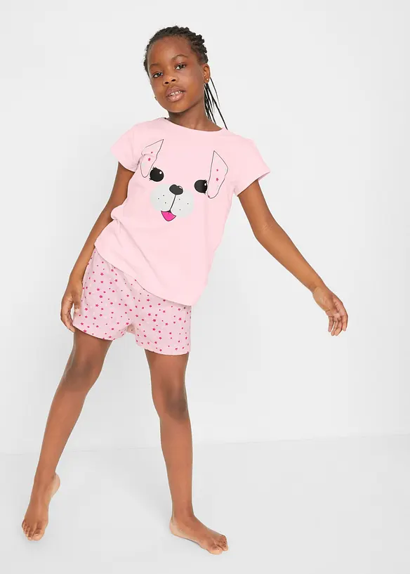 Kort pyjamas i 100% bomull (2-delt sett), bonprix