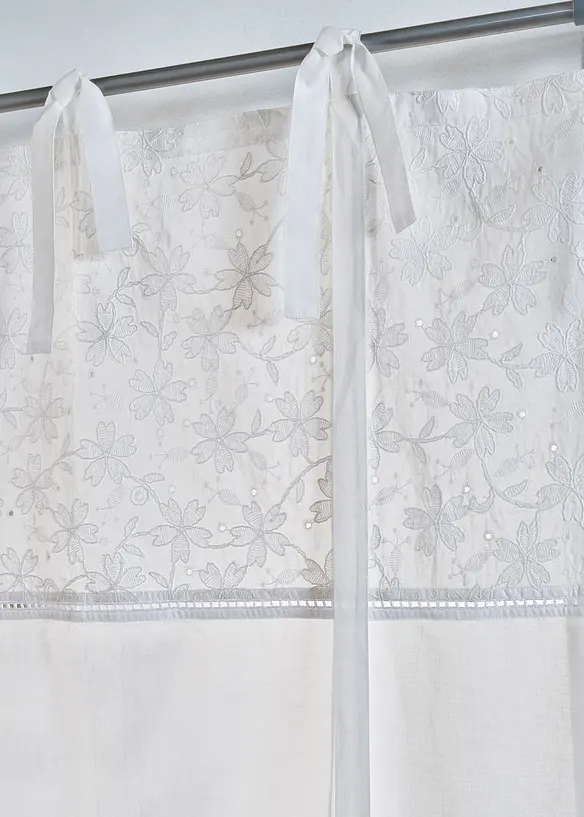 Roll-up gardin med broderi, bonprix