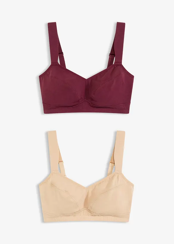 BH uten spiler med økologisk bomull (2-pack), bonprix