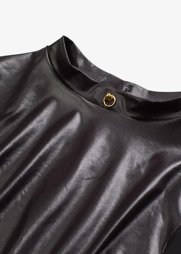 Stringbody ouvert i wetlook, bonprix